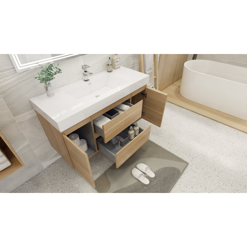 Latitude Run® Carny 60" WallMounted Single Bathroom Vanity Set & Reviews Wayfair